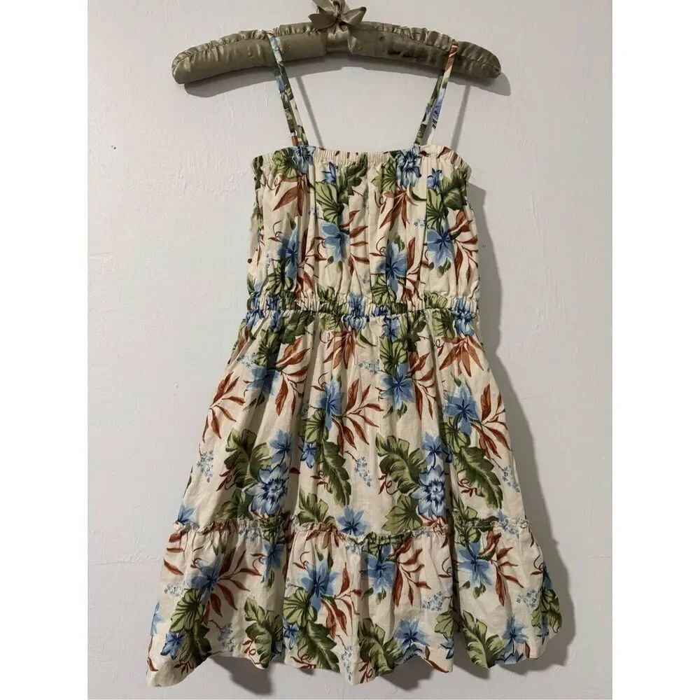 Janie and Jack birch Tropical floral print sleeveless dress 12